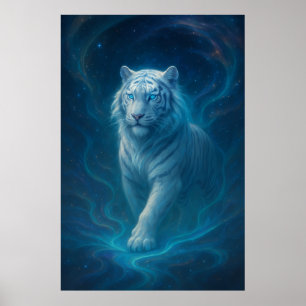 Poster Fantasia Tigre Branco – Série Aura Mística ManJi