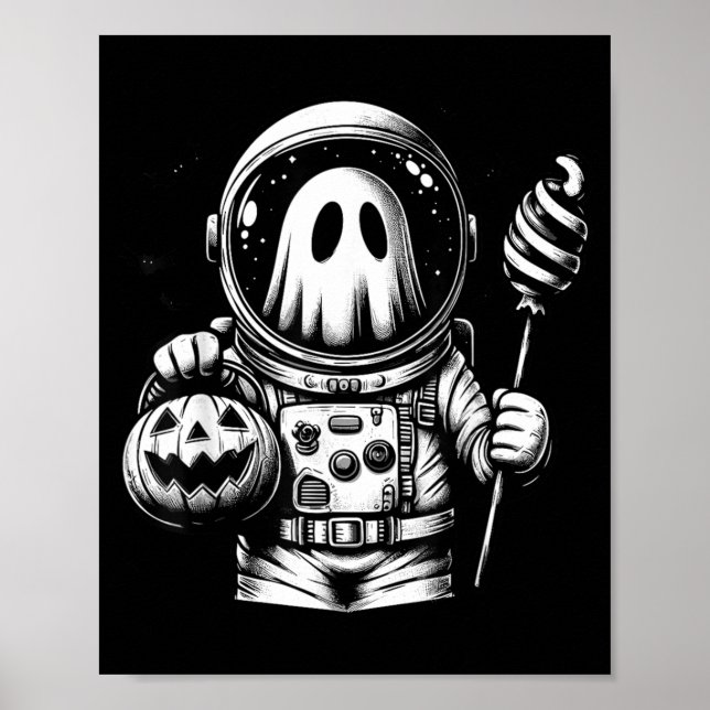 Poster Fantasias de astronauta de Halloween Fantasma Anim (Frente)