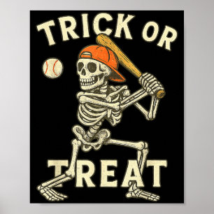 Poster Fantasias de beisebol de esqueleto para homens e m