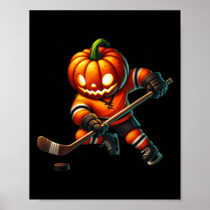 Poster Fantasias de Halloween com Rosto de Abóbora de Hóq
