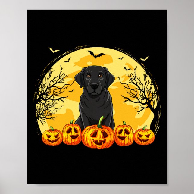 Poster Fantasias de Halloween de Abóboras Cachorro Labrad (Frente)