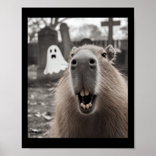 Poster Fantasias de Halloween de Capivara Fantasma Engraç