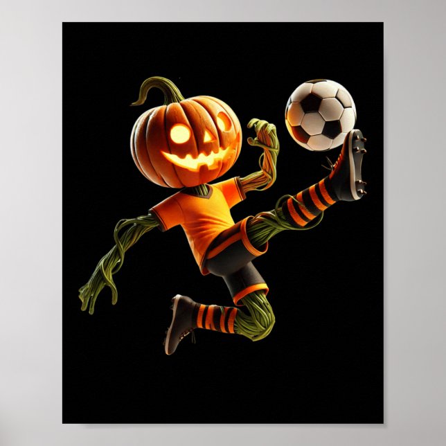 Poster Fantasias de Halloween de Futebol com Rosto de Abó (Frente)