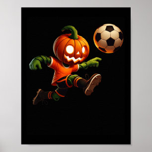 Poster Fantasias de Halloween de Futebol de Abóbora para 