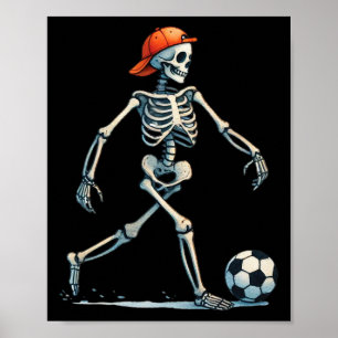 Poster Fantasias de Halloween de Futebol Esqueleto Divert