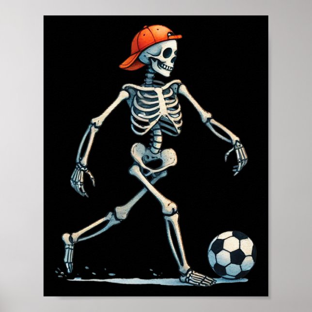 Poster Fantasias de Halloween de Futebol Esqueleto Divert (Frente)
