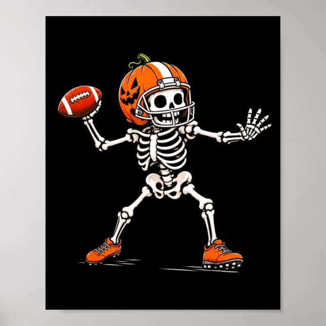 Poster Fantasias de Halloween de futebol esqueleto para m (Frente)