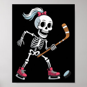 Poster Fantasias de Halloween de hóquei no gelo Esqueleto