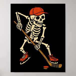 Poster Fantasias de Halloween de Hóquei no Gelo Esqueleto