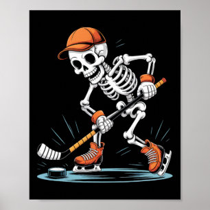 Poster Fantasias de Halloween de Hóquei no Gelo Esqueleto