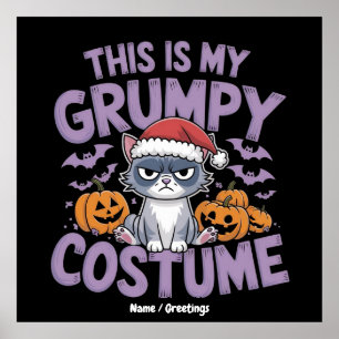 Poster Fantasias de Halloween do Gato Mal-Humorado Animai