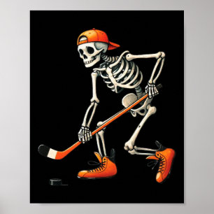 Poster Fantasias de Hockey Esqueleto para Halloween Espor