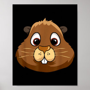 Poster Fantasias de Rato do Dia da Marmota Cabeça Rosto C