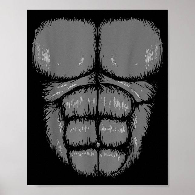 Poster Fantasias engraçadas de Halloween de Gorila Macaco (Frente)