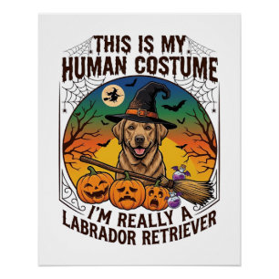 Póster Fantasias Humano Labrador Retriever Halloween Brux