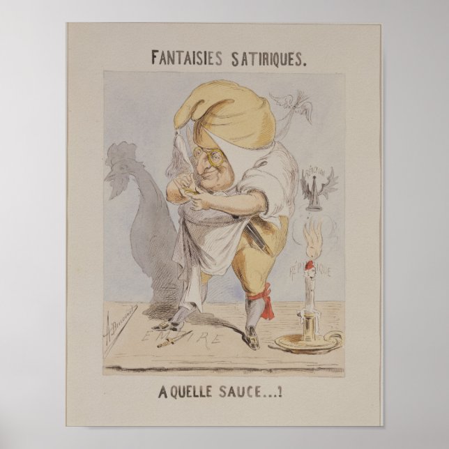 Poster Fantasias satíricas, caricatura de Adolphe (Frente)