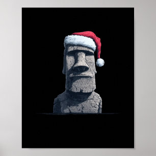 Poster Fantasioso Traje de Rosto Moai para a Noite de Nat