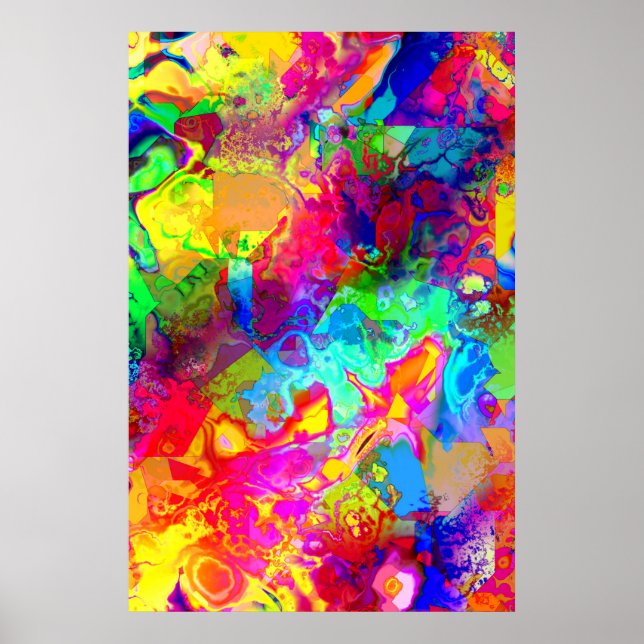 Poster Fantasma abstrato colorido fofo (Frente)