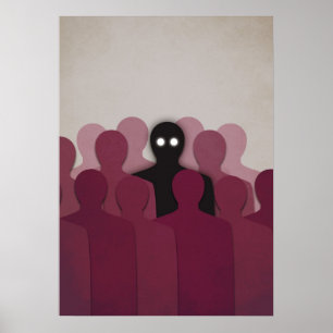Poster Fantasma assustador da arte do horror nas pessoas