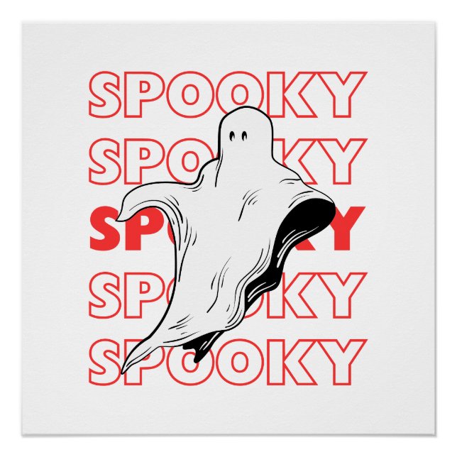 Póster Fantasma Assustador de Halloween (Frente)