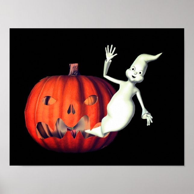 Poster Fantasma Bonita Jack O Lanterna Halloween (Frente)