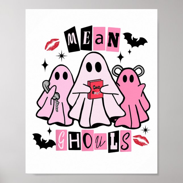 Poster Fantasma Bonito Média Ghouts Dia de as Bruxas engr (Frente)