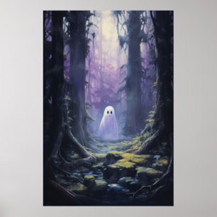 Poster Fantasma Bonito Perdido na Floresta Spooky