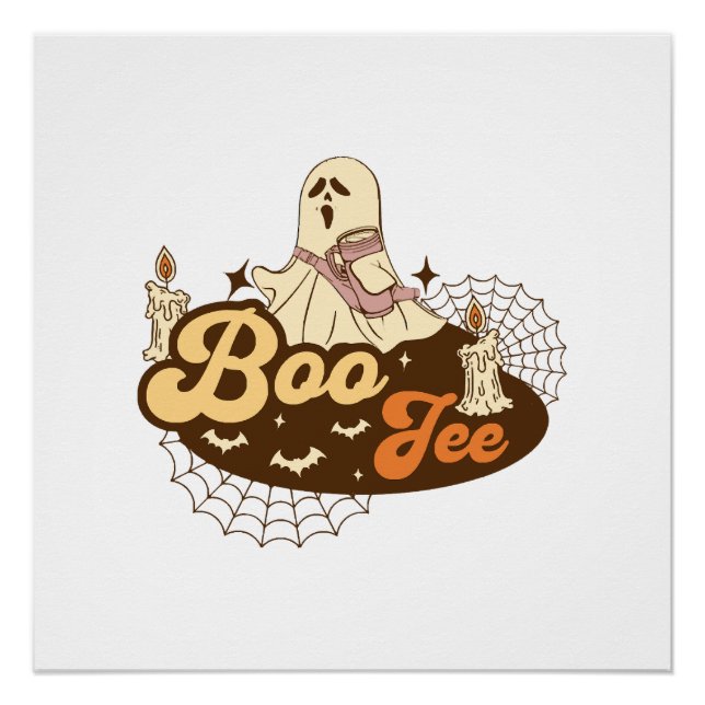 Póster Fantasma Boo-Jee Halloween engraçado (Frente)