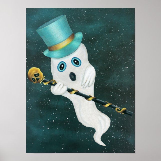 Poster Fantasma Chique Rosto Bobo Chapéu de Cima Bengala  (Frente)