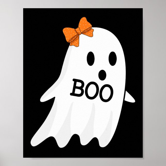 Poster Fantasma Com Arco Boo Halloween Figurume Para Meni (Frente)