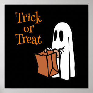 Poster Fantasma com Trick ou Tratar Bag