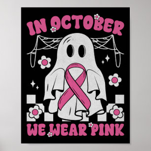 Poster Fantasma Cute do Guerreiro do Cancer de Mama Rosa 