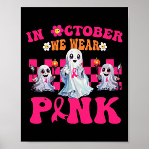 Poster Fantasma Cute do Guerreiro do Cancer de Mama Rosa