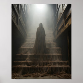 Poster Fantasma Da Casa Abandonada Nas Escadas