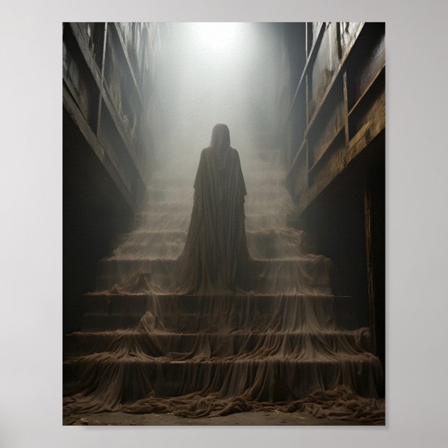 Poster Fantasma Da Casa Abandonada Nas Escadas (Frente)