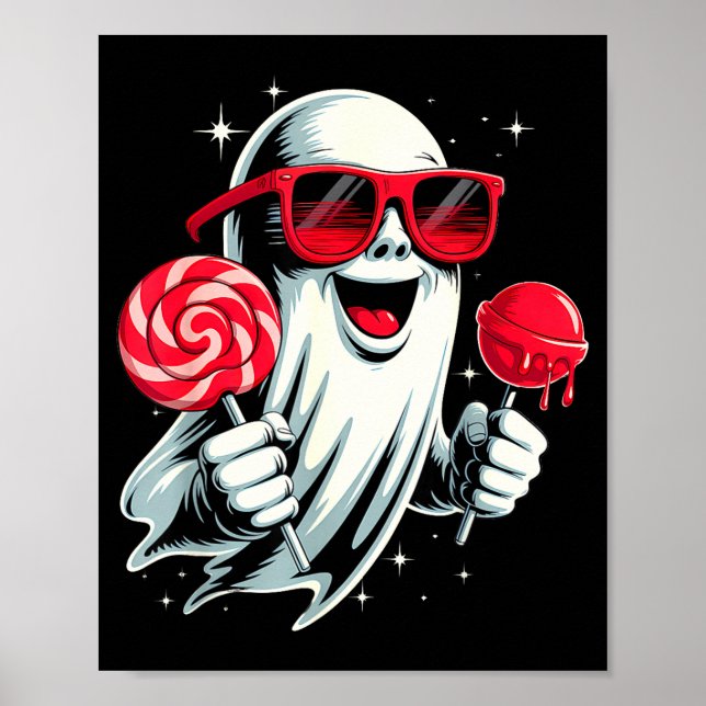 Poster Fantasma de doce engraçado – fantasia de halloween (Frente)
