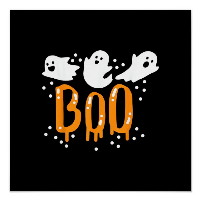 Póster Fantasma de Halloween Boo Fofo (Frente)