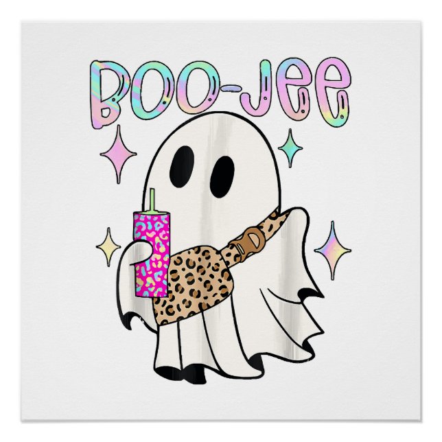 Póster Fantasma de Halloween Engraçado Boo Jee (Frente)