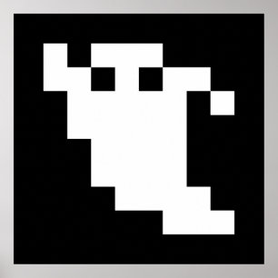 Póster Fantasma de pixel de 8 bits