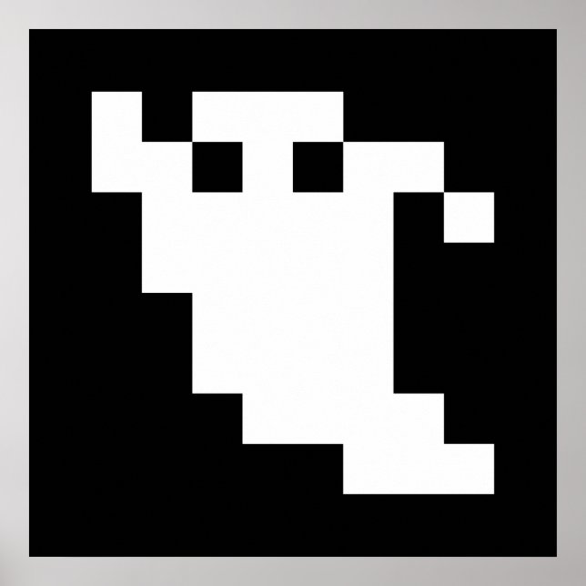 Póster Fantasma de pixel de 8 bits (Frente)