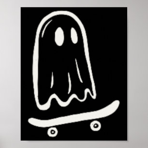 Poster Fantasma de skate radical de patinação no Hallowee
