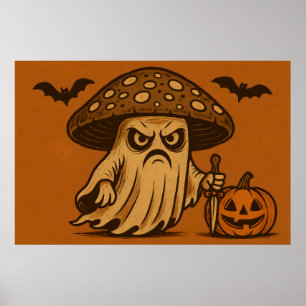 Poster Fantasma do Shroom-Spooky Assassino com Faca