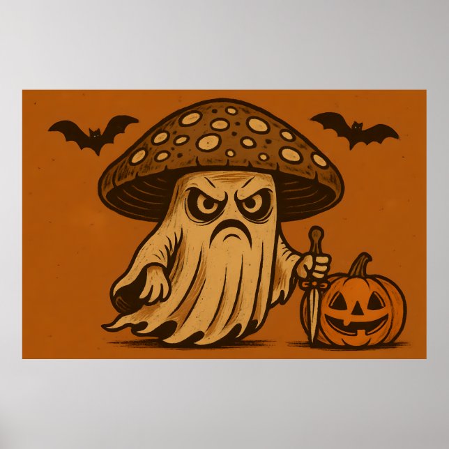 Poster Fantasma do Shroom-Spooky Assassino com Faca (Frente)