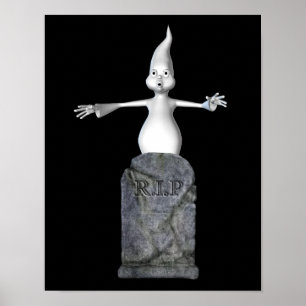 Póster Fantasma E Tombstone Cute E Cute