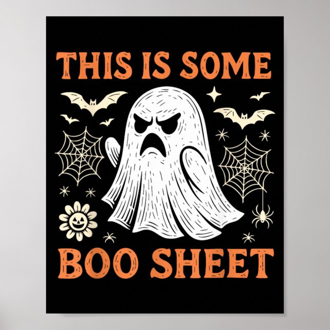 Poster Fantasma Engraçado Fantasia de Halloween Folha de  (Frente)