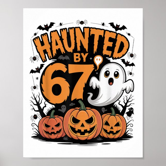 Poster Fantasma Engraçado T Abóbora Halloween - Assombrad (Frente)