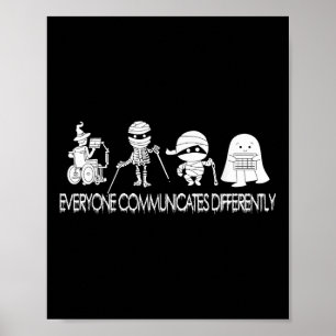 Poster Fantasma Engraçado Todos se Comunicam Diferentemen