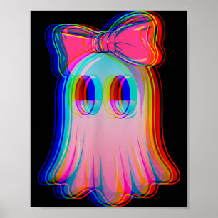 Poster Fantasma Engraçado Vaporwave Trippy Techno Rave de