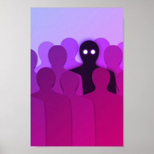 Poster Fantasma Fantástico Em Arte De Horror De Multidã