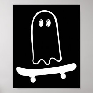 Poster Fantasma Fofo Skate Para Palhaço Do Skate Hallowee